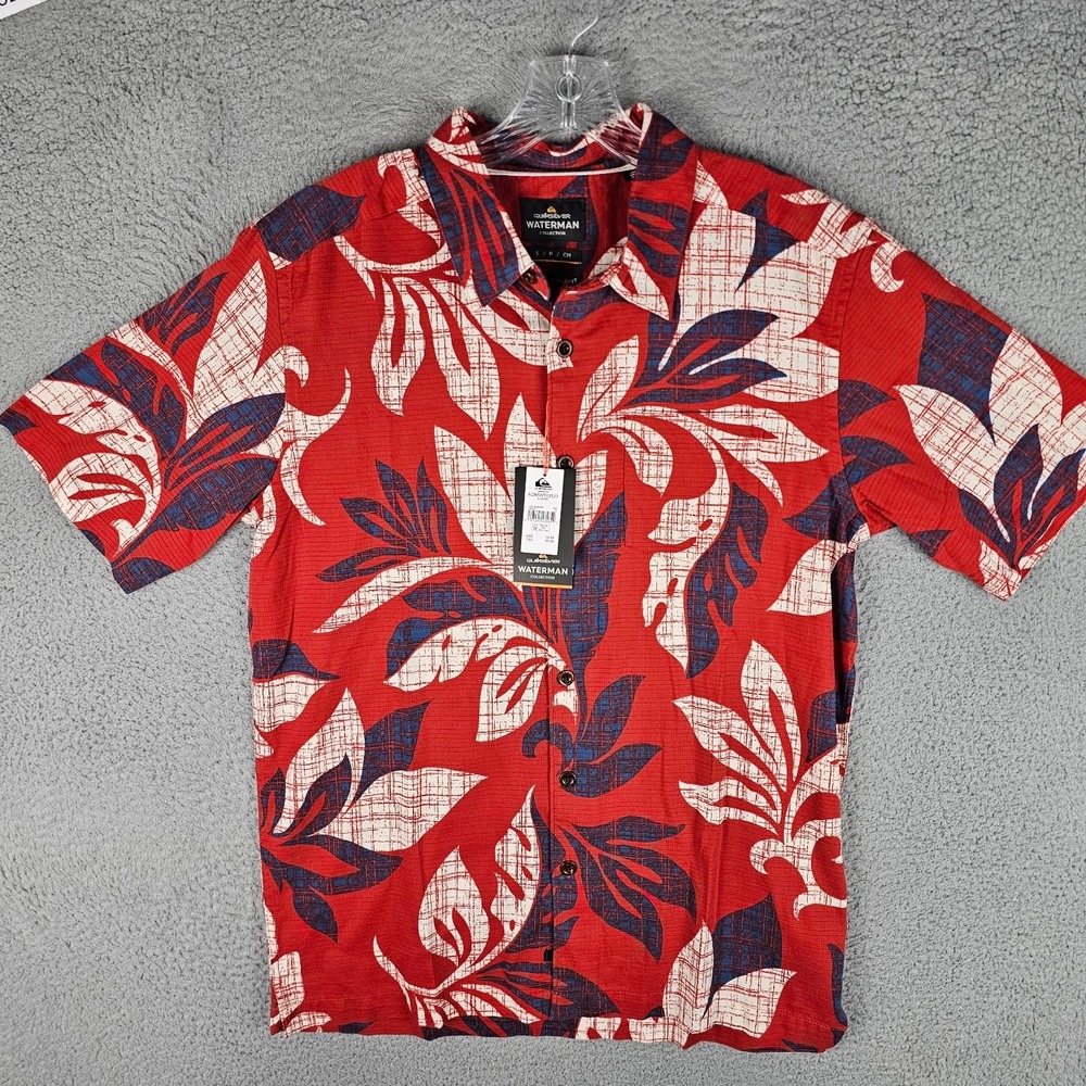 Quiksilver Waterman Shirt Mens S El Moro Fire Print Comfort Button-Up AQMWT03527